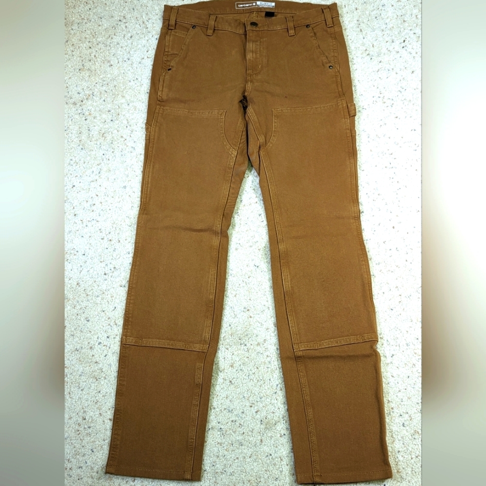 Carhartt Rugged Flex Relaxed Fit Twill Double Front Work Pant Women's 6 Tall New